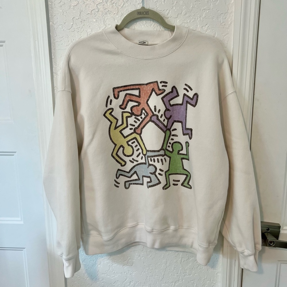 Oversized Keith Haring crew neck xs SO SOFT! sold out online Abercrombie & fitch